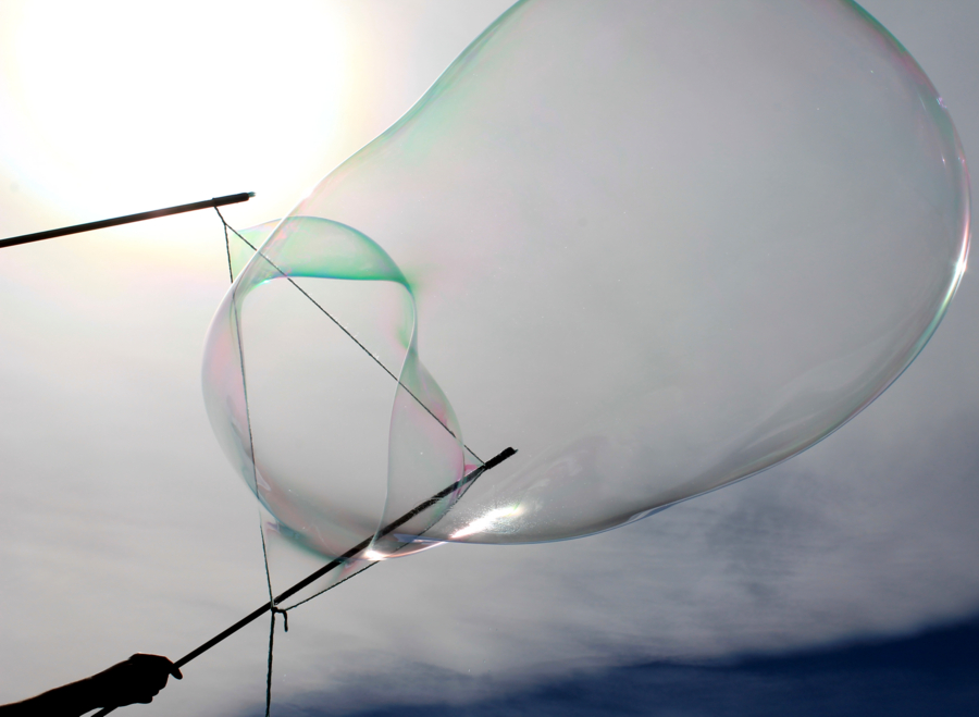 Bubbles that are large enough wobble as disturbance forces are easily