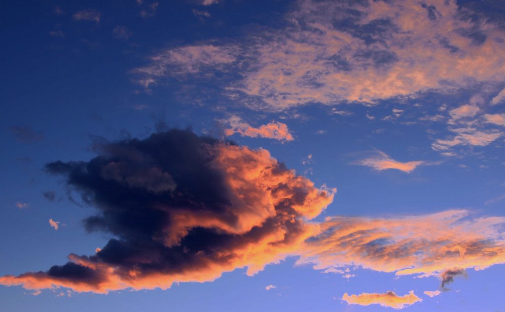 Cumulus, Stratocumulus and Stratus Clouds in Unstable Atmosphere Flow