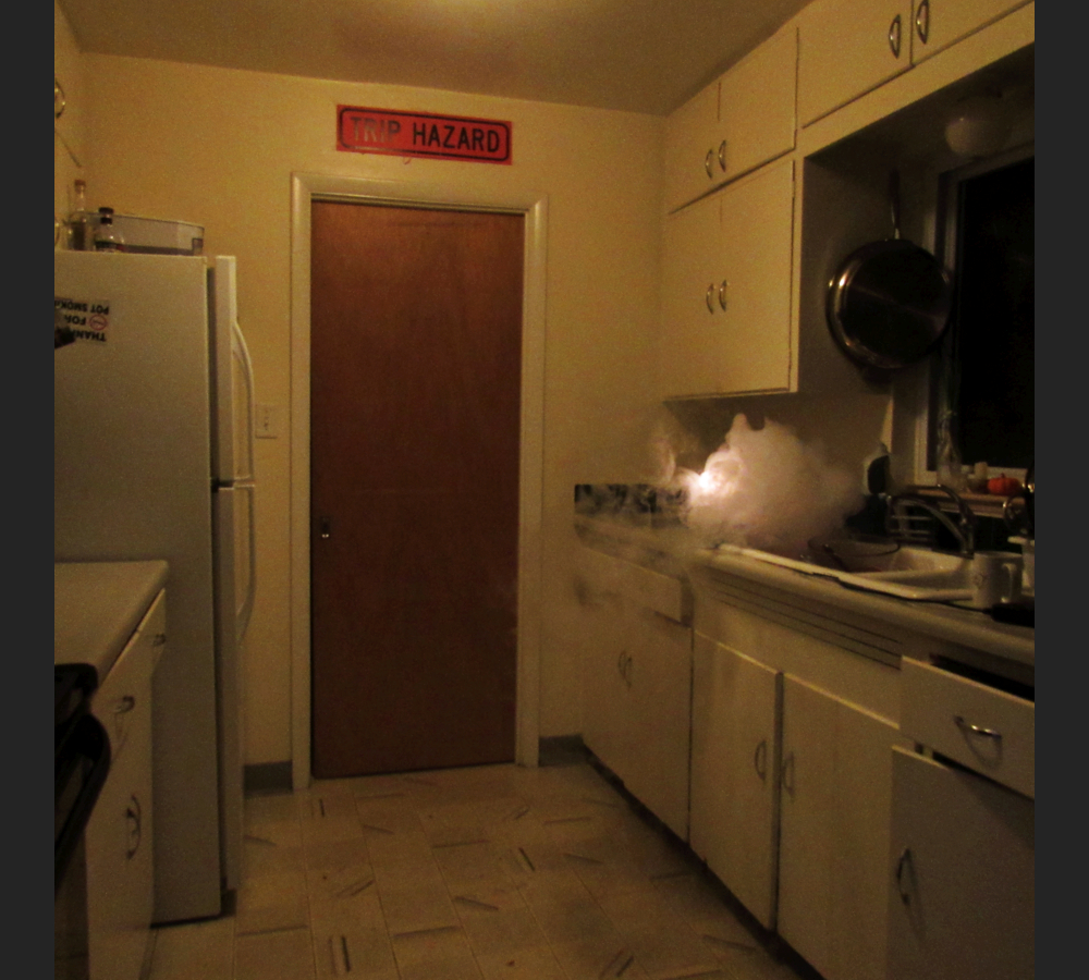 A fog machine creates an unexpected 'indoor cloud', inspired by